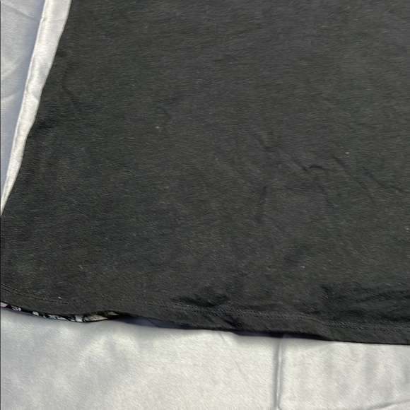 Lane Bryant 26/28 Floral Print Flutter Sleeve 100% cotton black womens plus size - Picture 9 of 12